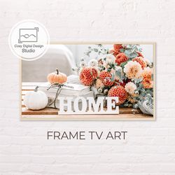 Samsung Frame TV Art | Pumpkins and Flowers Thanksgiving Fall Art For The Frame TV | Digital Art Frame TV