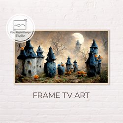 Samsung Frame TV Art | 4k Halloween Scary Houses Landscape Decor Composition Art For The Frame TV | Digital Art Frame TV