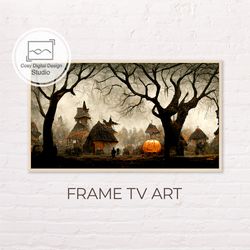 Samsung Frame TV Art | 4k Halloween Scary Houses Fall Landscape Decor Composition For The Frame TV |Digital Art Frame TV