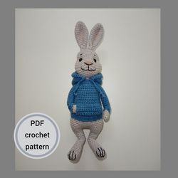 Crochet pattern, crochet rabbit, PDF,easter bunny, year of the rabbit, holiday gift