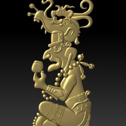 3D Model STL file Itzamna Supreme deity of the Mayans for CNC Router