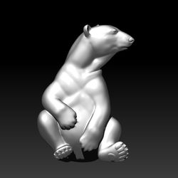 3D Model STL  file Polar bear for CNC Router Aspire Artcam 3D Printer Engraver Carving Milling