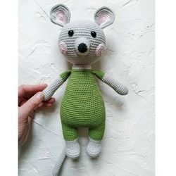 crochet mouse toy, stuffed animal toy, mouse toy, amigurumi toy