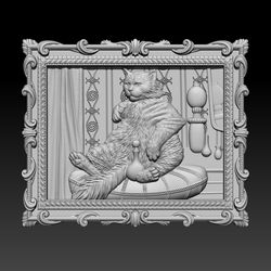3D Model STL file Begimot cat for CNC Router Aspire Artcam 3D Printer Engraver Carving Milling