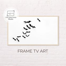 samsung frame tv art | 4k halloween neutral black and white bats art for the frame tv | digital art frame tv