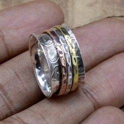 925 Sterling Silver Spinner Women Tarnish Free Ring Handmade Jewelry