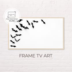 samsung frame tv art | 4k halloween neutral black and white bats art for the frame tv | digital art frame tv