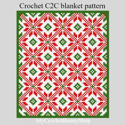Crochet C2C Nordic Stars Rhombus blanket pattern PDF Instant Download