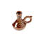 Ceramic candle holder bottle brown with a handle