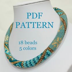 PDF Bead Crochet Pattern , Seed Bead Pattern, PDF Pattern for Necklace and Bracelet bead crochet