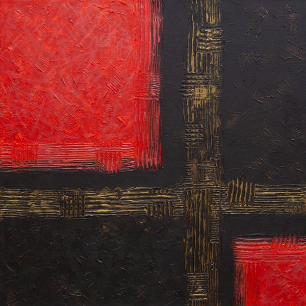Confrontation-acrylic-metallic-Interior-painting-Black-background-Modern-paintings-Fine-Art-Paintings-vivid-picture-Acrylic-painting-The-black-Red-red-corner-Br