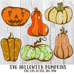 Halloween pumpkins SVG, Halloween SVG cut files, PNG pumpkins, autumn vegetables, SVG files for cutting machine