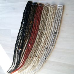 CLIP in dreads, INSTANT extensions, Custom Synthetic Dreadlock Extensions , Boho Hair, Wraps, Beads