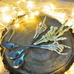 Skeleton spoon, fork, skelet, bones, Halloween gift, Halloween decorations, Christmas gift