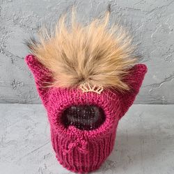 Dog hat winter, French Bulldog hat, Knitted dog hat, Pugs hat, Puppy hat, Beanie for dogs, Large dog hat,Dog accessories