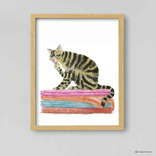 Tabby Cat Print Cat Decor Cat Art Home Wall-139-1.jpg