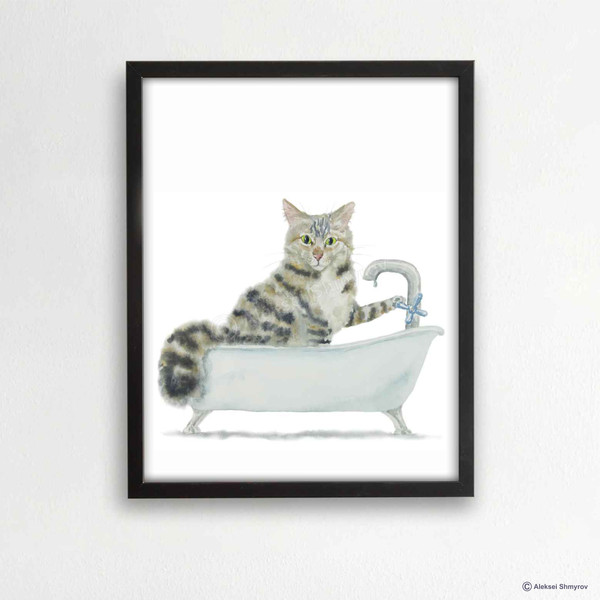 Tabby Cat Print Cat Decor Cat Art Home Wall-157-1.jpg