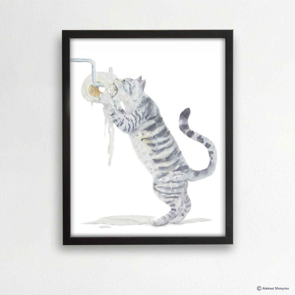 Tabby Cat Print Cat Decor Cat Art Home Wall-160-1.jpg