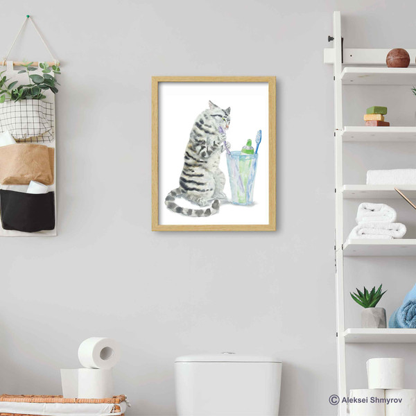 Tabby Cat Print Cat Decor Cat Art Home Wall-174.jpg