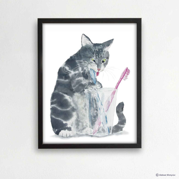 Tabby Cat Print Cat Decor Cat Art Home Wall-175-1.jpg
