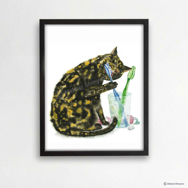 Tortoiseshell Cat Print Cat Decor Cat Art Home Wall-106-1.jpg