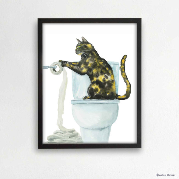 Tortoiseshell Cat Print Cat Decor Cat Art Home Wall-118-1.jpg