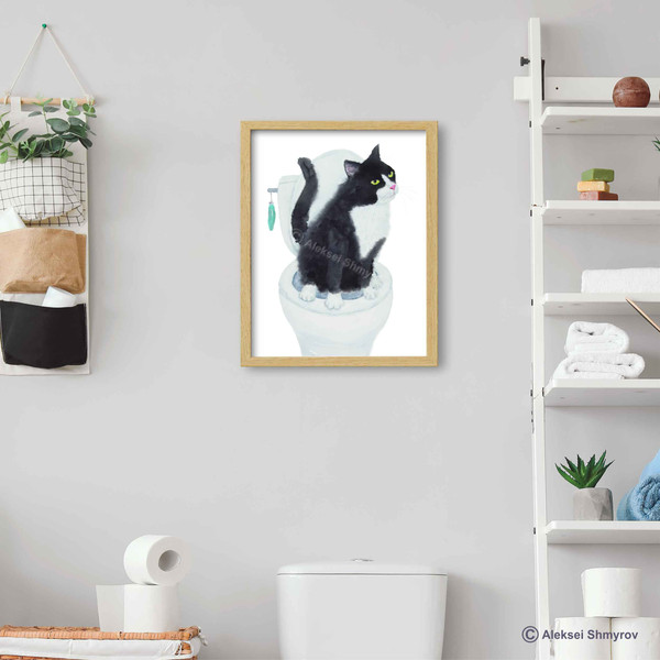 Tuxedo Cat Print Cat Decor Cat Art Home Wall-78.jpg
