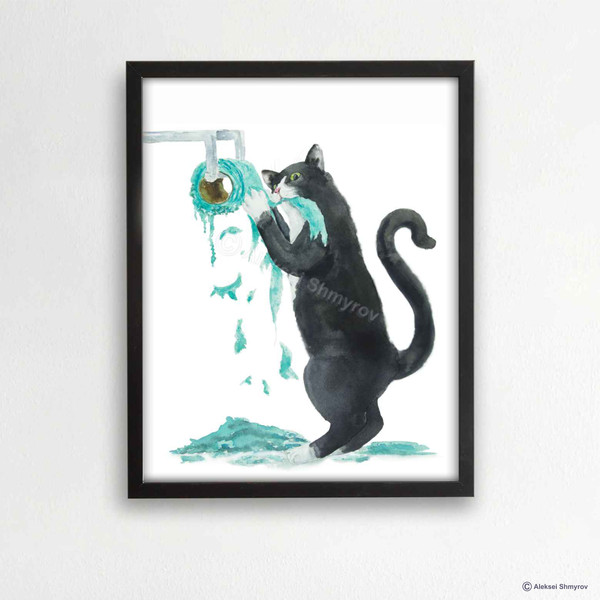 Tuxedo Cat Print Cat Decor Cat Art Home Wall-82-1.jpg