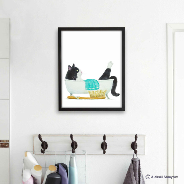 Tuxedo Cat Print Cat Decor Cat Art Home Wall-85.jpg
