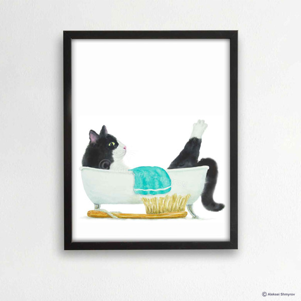 Tuxedo Cat Print Cat Decor Cat Art Home Wall-85-1.jpg