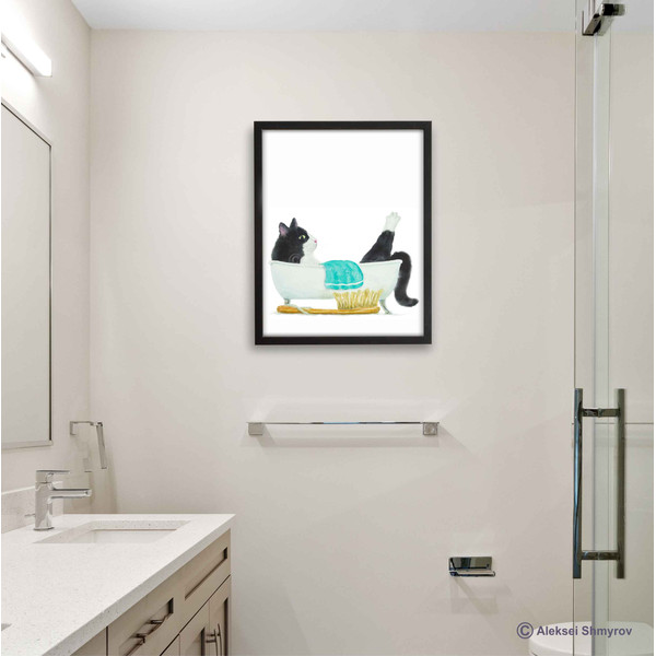 Tuxedo Cat Print Cat Decor Cat Art Home Wall-86.jpg