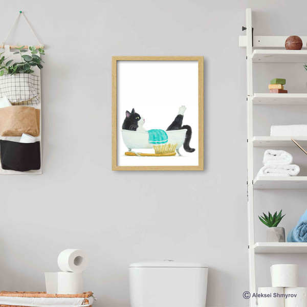 Tuxedo Cat Print Cat Decor Cat Art Home Wall-87.jpg