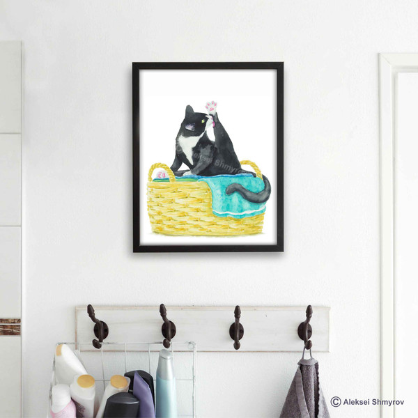 Tuxedo Cat Print Cat Decor Cat Art Home Wall-88.jpg