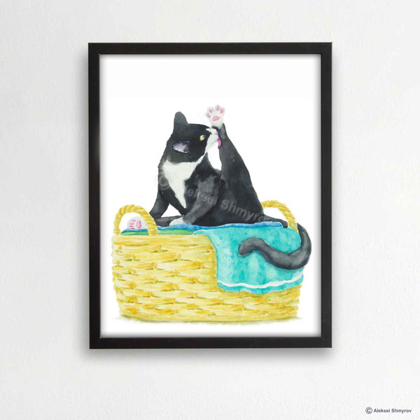 Tuxedo Cat Print Cat Decor Cat Art Home Wall-88-1.jpg