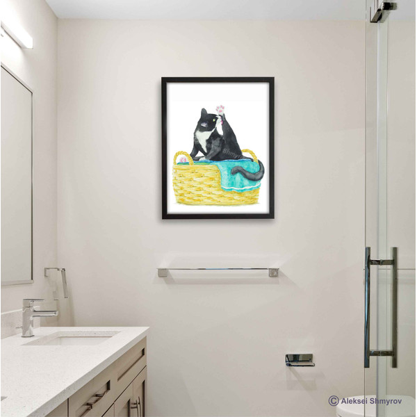 Tuxedo Cat Print Cat Decor Cat Art Home Wall-89.jpg