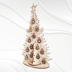 Gift Christmas card, 3D puzzles, laser cutting svg design.