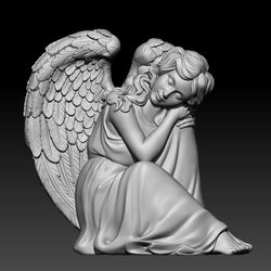 3D STL Model for CNC file Angel with wings