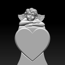 3D STL Model for CNC file Angel in the heart
