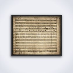 Wolfgang Amadeus Mozart Requiem original handwritten score printable art, print, poster (Digital Download)