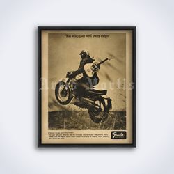 fender vintage 1960s guitar ad, retro advertisement, printable art, print, poster (digital download)