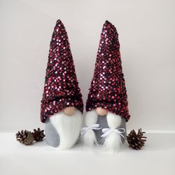 Christmas Gnomes - Handmade Gnome Christmas Decorations, 12 Inch Swedish Plush Tomte Gnome Decor, Nordic Scandinavian