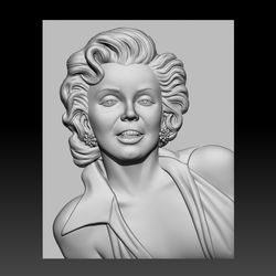 3D Model STL CNC Router file. Marilyn Monroe