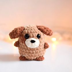 dog hanging car charm, stress ball plushie pug dog puppy stuffed toy, puppy keychain for backpack KnittedToysKsu