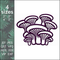 Mushrooms Embroidery Design, forest beautiful family mushroom porcini, 4 sizes, Instant Download