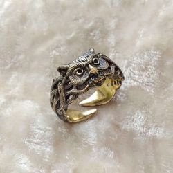 Vintage Owl Ring.Bronze Bird Ring.Bronze Owl.Vintage Owl.Bird Jewelry.Athenas Owl.Unisex Owl Ring.Bronze Owl Ring.Unique