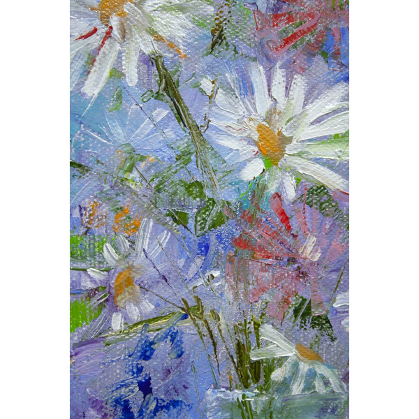Bouquet-of-wild-flowers-green-flowers-interior-painting-Flowers-on-canvas-Oil-Paintings-Modern-paintings-Fine-Art-Paintings-present-vivid-picture-Chamomile-Gray