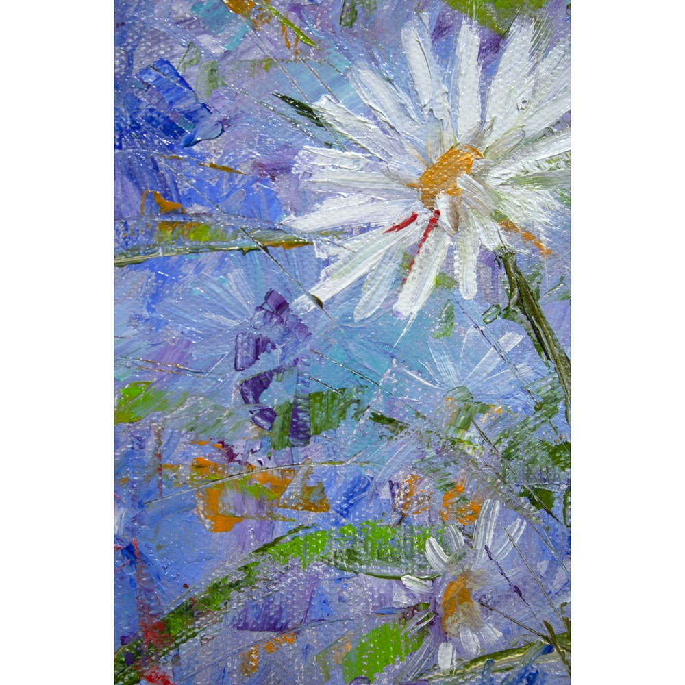 Bouquet-of-wild-flowers-green-flowers-interior-painting-Flowers-on-canvas-Oil-Paintings-Modern-paintings-Fine-Art-Paintings-present-vivid-picture-Chamomile-Gray