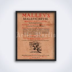 Hammer of Witches, Malleus Maleficarum, Hexenhammer 1669 medieval printable art, print, poster (Digital Download)