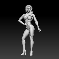 3D Model STL file Bodybuilder girl for 3D printing