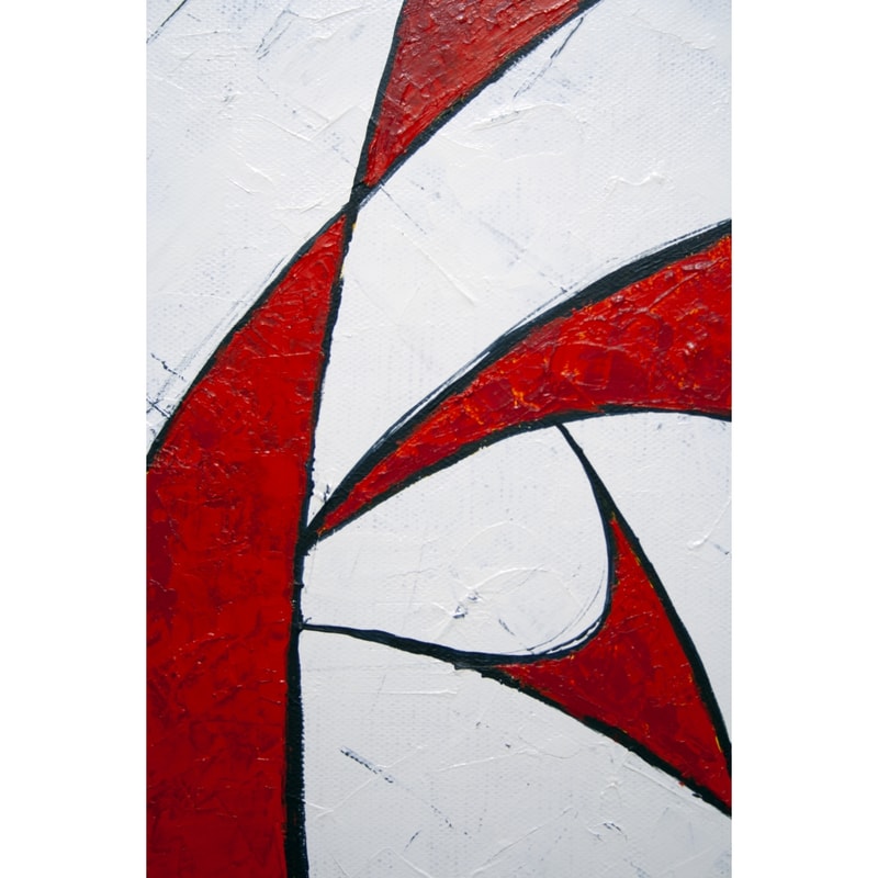 Hen-party-red-white-red-art-deco-abstract-painting-canvas-round-dance-red-corner-White-background-Wedding-Fine-Art-Paintings-Modern-paintings-acrylic-painting-M